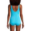 Lands’ End Women’s Tummy Control Chlorine Resistant Scoop Neck Soft Cup Tugless Sporty One Piece Swimsuit(Turquoise)