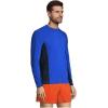 Lands’ End mens Long Sleeve Swim Tee Rash Guard(Blue)