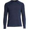 Lands’ End mens Long Sleeve Swim Tee Rash Guard(Navy)