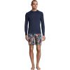 Lands’ End mens Long Sleeve Swim Tee Rash Guard(Navy)