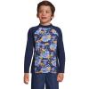 Lands’ End B LS Solid Rash Guard Deep Sea Navy Tie Dye Sharks Kids Husky X-Large
