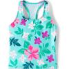 Lands’ End Big Girls UPF 50 Racerback Tankini Swimsuit Top(Crystal Aqua Tropical Floral)