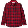 Lands’ End Boys Button Down Poplin Shirt(Apple Red Plaid)