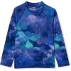 Lands’ End Boys Husky Long Sleeve UPF 50 Sun Protection Rash Guard(Watercolor Galaxy)