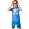 Lands’ End Boys Husky Short Sleeve UPF 50 Sun Protection Rash Guard(Electric Blue Shark)