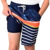 Lands’ End Boys’ Swimwear UPF 50 Comfort Liner Swim Trunks (S-XL)(Dark Blue)