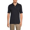 Lands’ End Essentials Men’s Long Sleeve All Day Comfort Polo Shirt – 100% Cotton Won’t Shrink Pill Fade(Black)