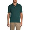 Lands’ End Essentials Men’s Long Sleeve All Day Comfort Polo Shirt – 100% Cotton Won’t Shrink Pill Fade(Evergreen)