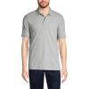 Lands’ End Essentials Men’s Long Sleeve All Day Comfort Polo Shirt – 100% Cotton Won’t Shrink Pill Fade(Gray Heather)