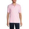 Lands’ End Essentials Men’s Long Sleeve All Day Comfort Polo Shirt – 100% Cotton Won’t Shrink Pill Fade(Ice Pink)