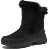 Lands’ End Expedition Waterproof Insulated Womens Snow Boots, Lace Up or Slip On Winter Boots for Women, Medium or Wide Width Sizes 6 to 11, Black, Brown, Blue, White or Grey Winter Shoes(Black)
