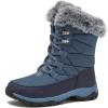 Lands’ End Expedition Waterproof Insulated Womens Snow Boots, Lace Up or Slip On Winter Boots for Women, Medium or Wide Width Sizes 6 to 11, Black, Brown, Blue, White or Grey Winter Shoes(Medium Blue Max)