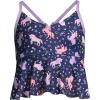 Lands’ End G Ruffle Tankini Top Deep Sea Navy Unicorns Kids 12