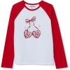 Lands’ End Girls Graphic Tee Shirt(Apple Red Disco Cherries)