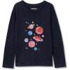 Lands’ End Girls Graphic Tee Shirt(Classic Navy Planets)