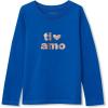 Lands’ End Girls Graphic Tee Shirt(Cobalt Ti Amo)