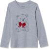 Lands’ End Girls Graphic Tee Shirt(Gray Heather Teddy Bear)