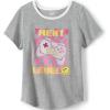 Lands’ End Girls Graphic Tee(Gray Heather Gamer)