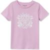 Lands’ End Girls Graphic Tee(Guava Pink Heart Skull)