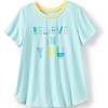 Lands’ End Girls Short Sleeve Performance Tee(Aqua Ice Believe You)