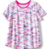 Lands’ End Girls Short Sleeve Performance Tee(Pink Multi Ikat)