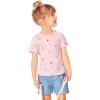 Lands’ End Girls Short Sleeve Ribbed Henley T-Shirt(Fruity Rainbows)
