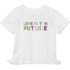 Lands’ End Girls Short Sleeve Side Tie Graphic Tee(Love is the Future)