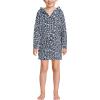Lands’ End Girls Terry Pullover Cover-up(Deep Sea Navy Floral Mix)
