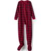Lands’ End Kids Footed Fleece Sleeper(Red Buffalo Plaid)