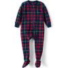 Lands’ End Kids Footed Fleece Sleeper(Red/Dark Navy Multi Plaid)