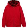Lands’ End Kids High Pile Lined Zip Hoodie(Apple Red Bufflao Check)