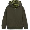 Lands’ End Kids High Pile Lined Zip Hoodie(Camo/Midnight Olive)