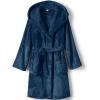 Lands’ End Kids Hooded Fleece Solid Robe(Navy)