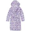 Lands’ End Kids Hooded Fleece Solid Robe(Purple Tie Dye Swirl)