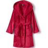 Lands’ End Kids Hooded Fleece Solid Robe(Red)