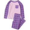 Lands’ End Kids Long Sleeve Pocket Fleece Pajama Set(Lavender Purple Plaid)