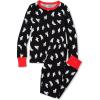 Lands’ End Kids Pattern Snug Fit Pajama Set(Black With Happy Ghosts)
