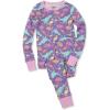 Lands’ End Kids Pattern Snug Fit Pajama Set(Bright Purple Dinos)