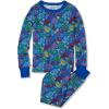 Lands’ End Kids Pattern Snug Fit Pajama Set(Cobalt Retro Dinos)