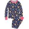 Lands’ End Kids Pattern Snug Fit Pajama Set(Deep Sea Navy Kitty Space)