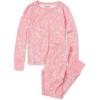 Lands’ End Kids Pattern Snug Fit Pajama Set(Florals on Coral Pink)