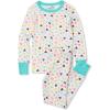 Lands’ End Kids Pattern Snug Fit Pajama Set(Watercolor Multi Hearts)