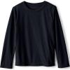 Lands’ End Kids Soft Jersey Pocket Sleep Top – Ultra-Soft Cotton Blend, Tag-Free, Cozy Fit, Fun for Bedtime Comfort(Black)