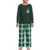 Lands’ End Kids Soft Jersey Pocket Sleep Top – Ultra-Soft Cotton Blend, Tag-Free, Cozy Fit, Fun for Bedtime Comfort(Emerald Plaid)