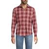 Lands’ End Men’s Coastal Flannel(Burgundy Spritz Plaid)