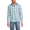 Lands’ End Men’s Coastal Flannel(Mint Sky/Blue Plaid)