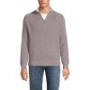 Lands’ End Men’s Drifter Quarter Zip Sweater(Light Bark Heather)