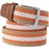 Lands’ End Men’s Elastic Braid Belt(Khaki Desert Clay Stripe)