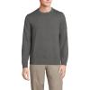 Lands’ End Men’s Fine Gauge Cotton Crew Neck Sweater(Charcoal Heather)
