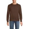 Lands’ End Men’s Fine Gauge Cotton Crew Neck Sweater(Dark Walnut Brown)